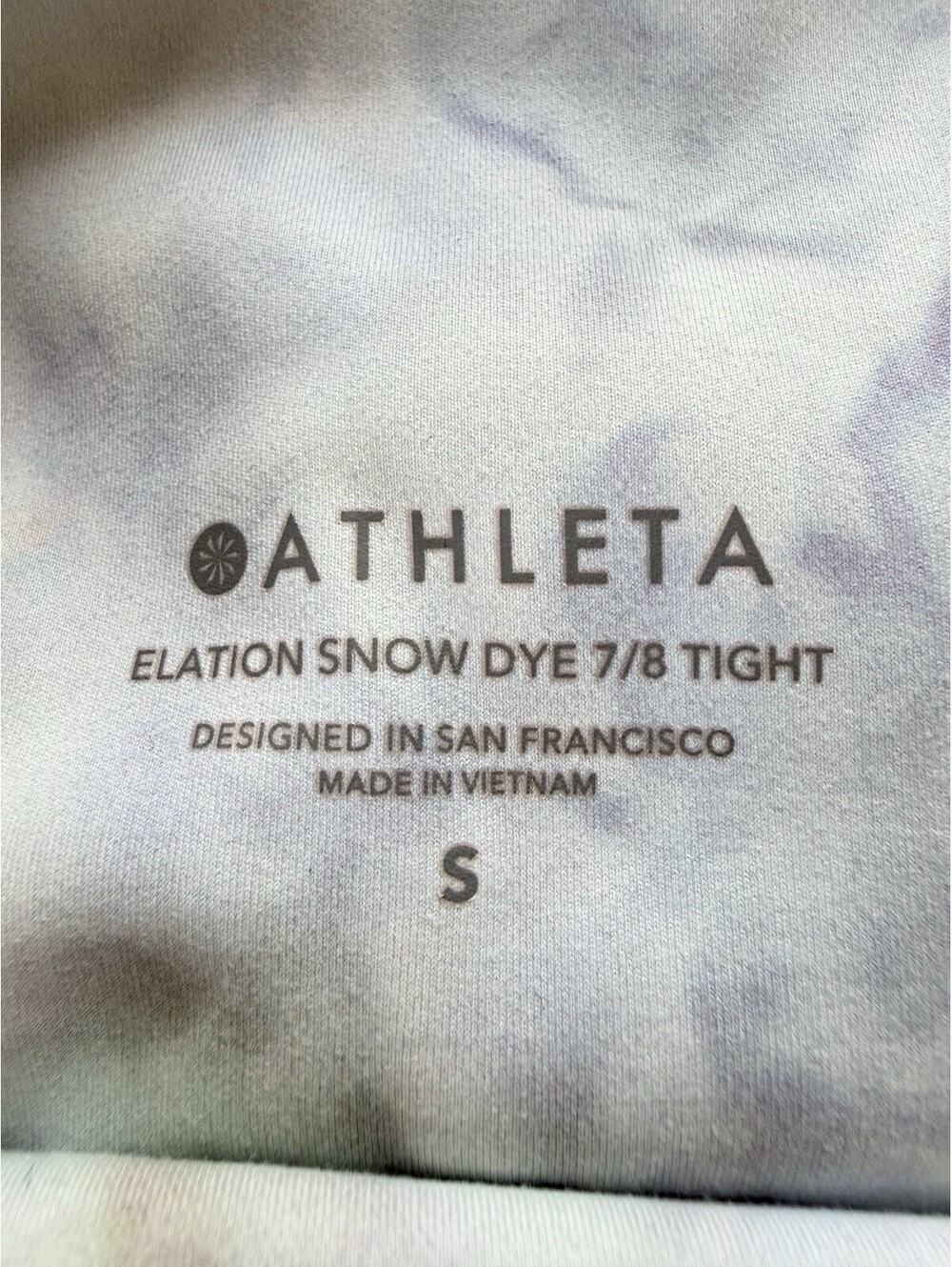 Athleta Leggings Small 7/8 Elation Snow Dye Womens Workout Tight - Picture 3 of 8